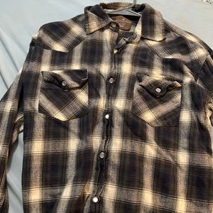 Large weatherwear pearl snap flannel